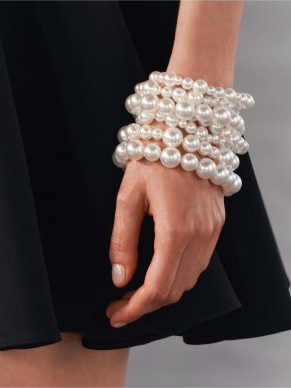 Zara White Multi-Strand Pearl Bracelet Stack